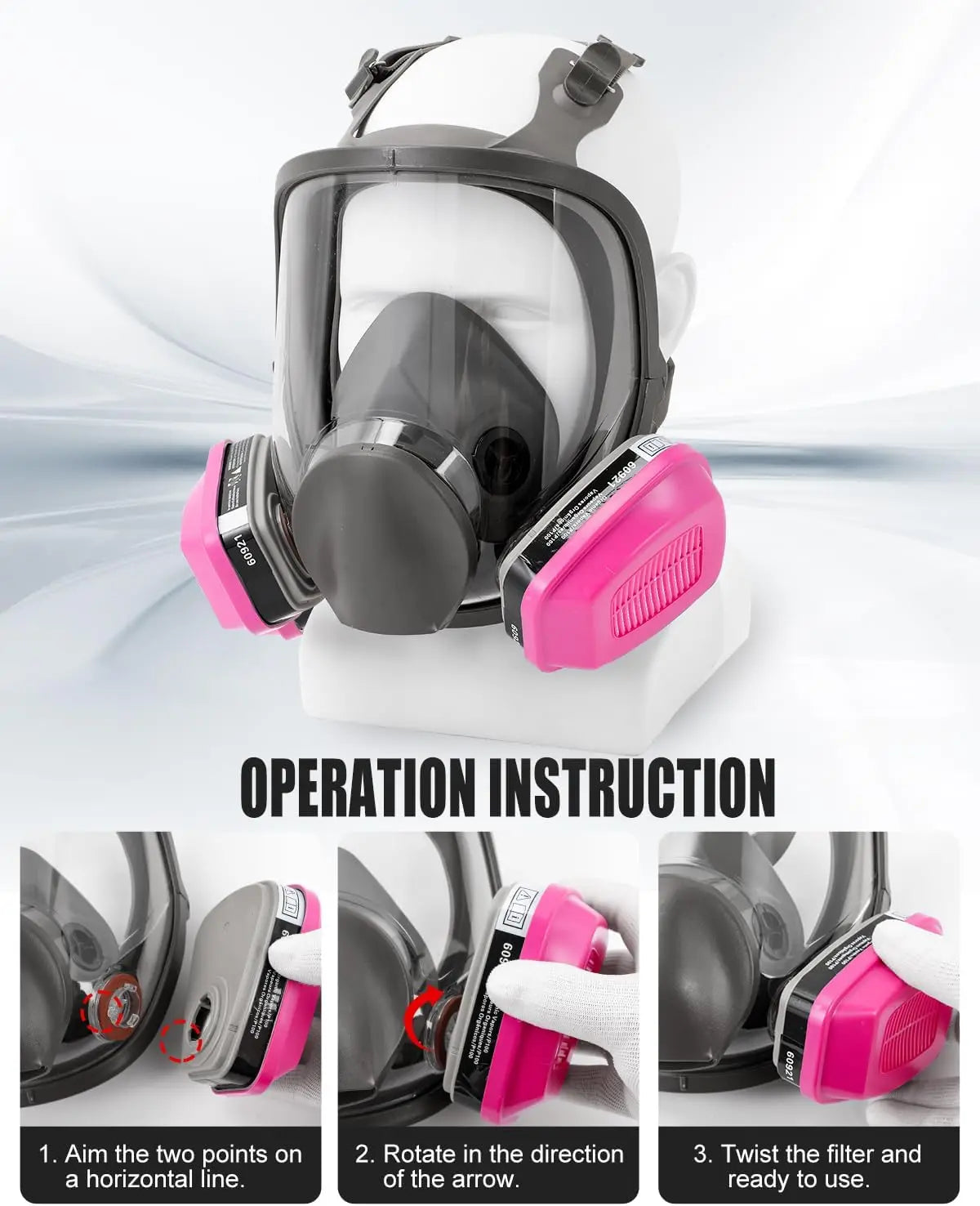 Reusable organic full face respirator gas mask